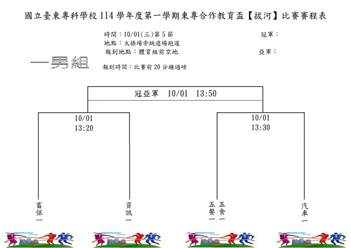114-1「東專盃」拔河賽程表圖片