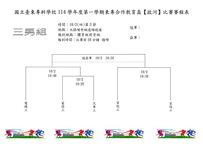 114-1「東專盃」拔河賽程表圖片