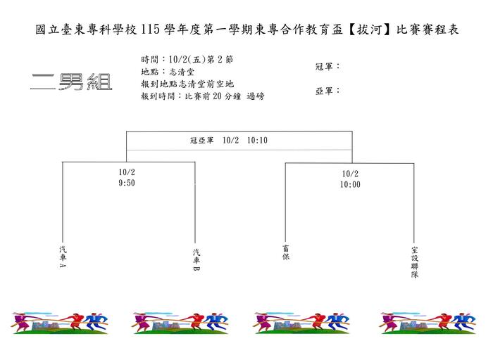 115-1「東專盃」拔河賽程表圖片